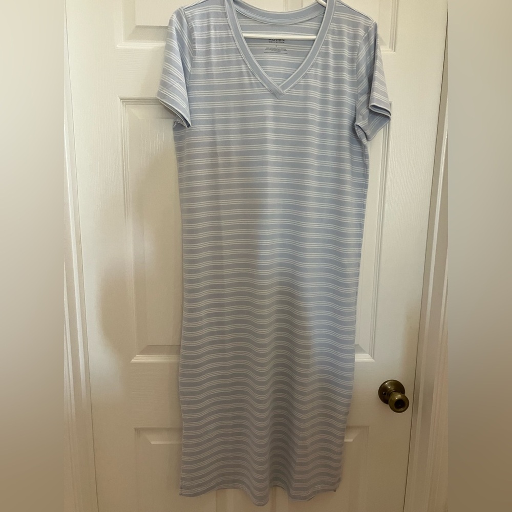 Women's Light Blue Striped Nightgown